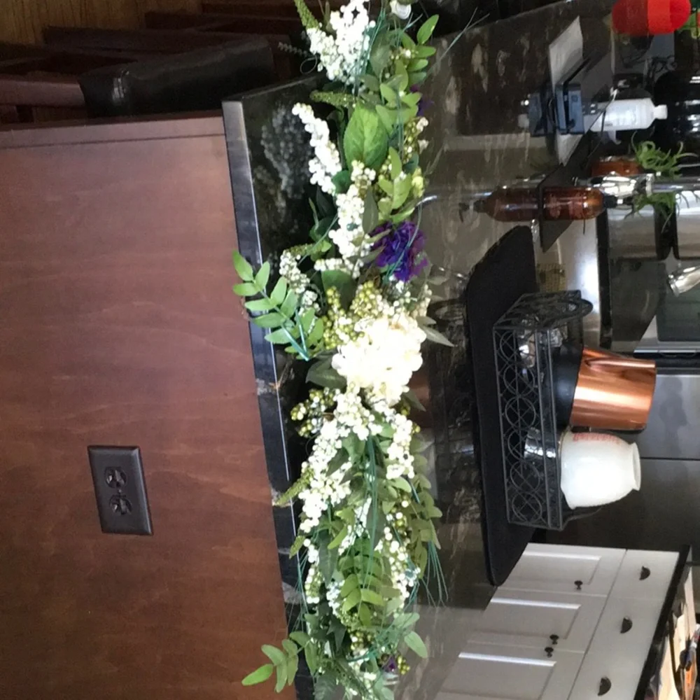 Hobby Lobby Green and Purple Faux Floral Accents